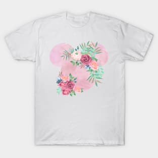 Pink Floral Mouse T-Shirt